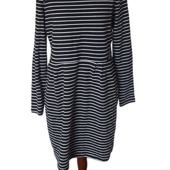 Joules Daylia Black Striped Dress UK Size 18 White Stripes Heavy Cotton Pockets - Picture 3 of 11